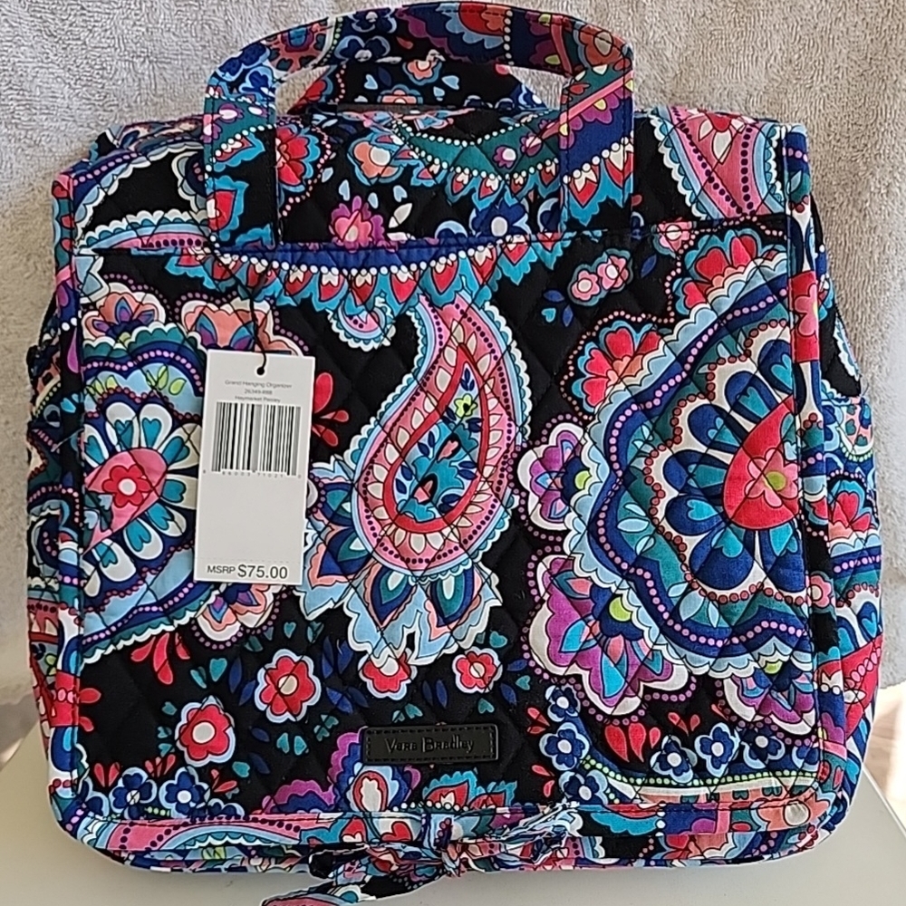 Vera Bradley Grand Hanging Organizer Haymarket Paisley Travel Toiletry Bag NWT - Picture 2 of 10